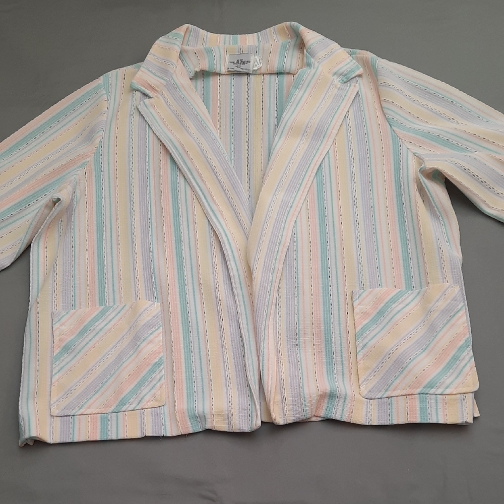 Vintage Fire Islander Blair Pastel Striped Blazer - Size 42